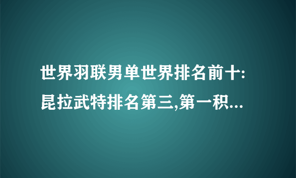 世界羽联男单世界排名前十:昆拉武特排名第三,第一积分破十万