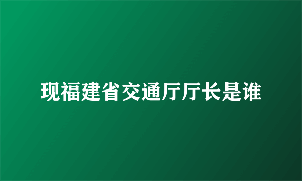 现福建省交通厅厅长是谁