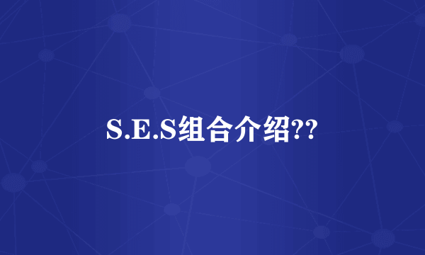 S.E.S组合介绍??