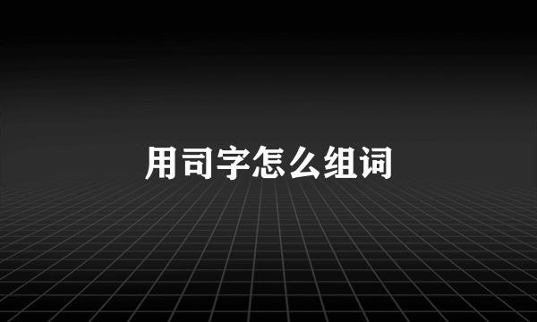 用司字怎么组词