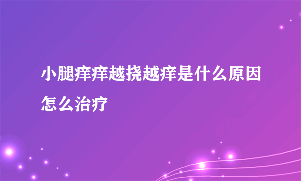 小腿痒痒越挠越痒是什么原因怎么治疗