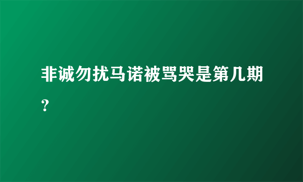 非诚勿扰马诺被骂哭是第几期？