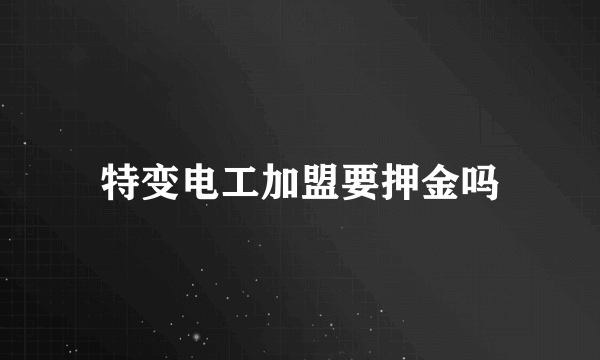 特变电工加盟要押金吗