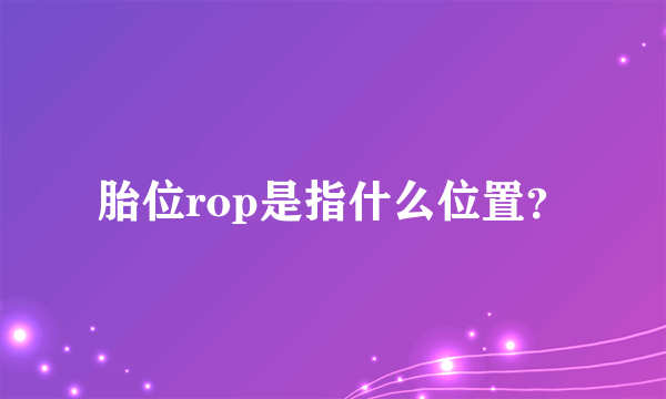 胎位rop是指什么位置？