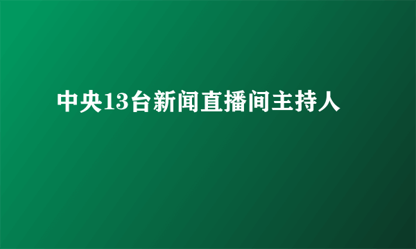 中央13台新闻直播间主持人