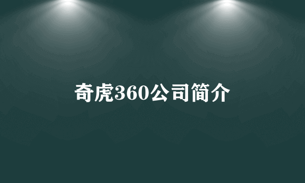 奇虎360公司简介