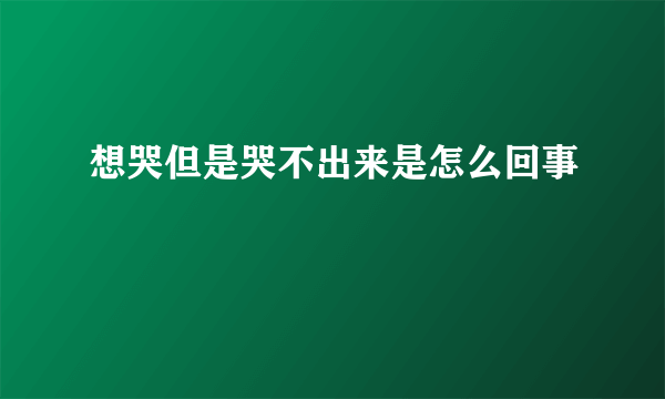 想哭但是哭不出来是怎么回事