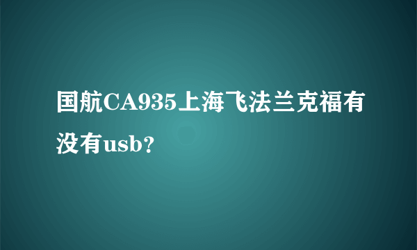 国航CA935上海飞法兰克福有没有usb？