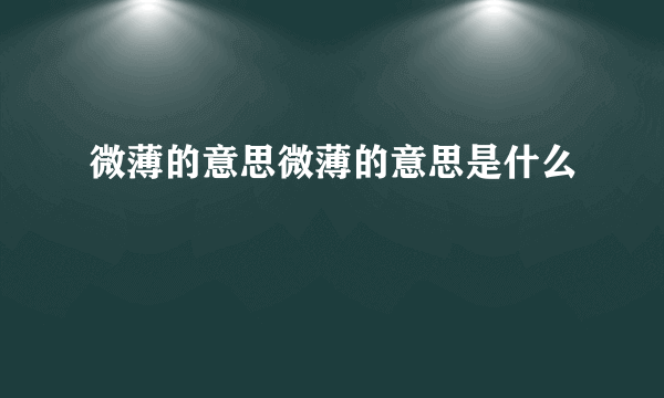 微薄的意思微薄的意思是什么