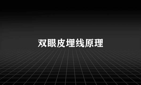 双眼皮埋线原理