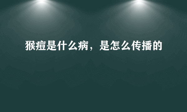 猴痘是什么病，是怎么传播的