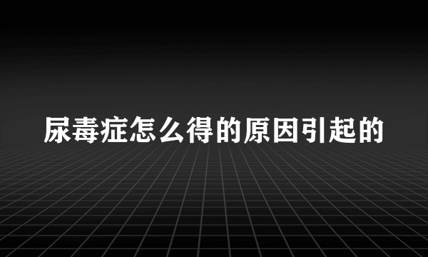 尿毒症怎么得的原因引起的