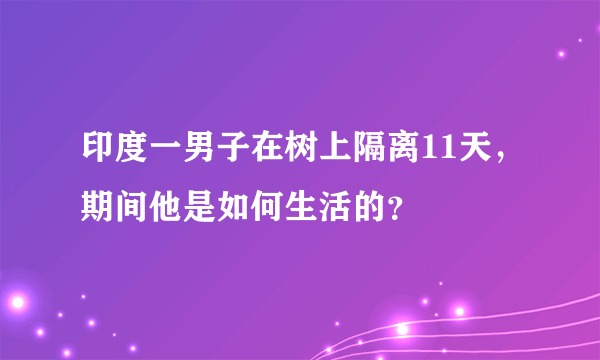 印度一男子在树上隔离11天，期间他是如何生活的？