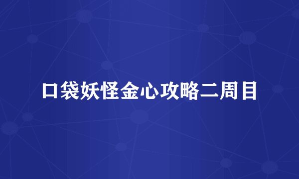 口袋妖怪金心攻略二周目