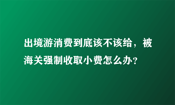 出境游消费到底该不该给，被海关强制收取小费怎么办？