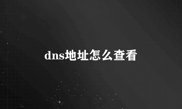 dns地址怎么查看