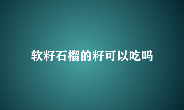 软籽石榴的籽可以吃吗