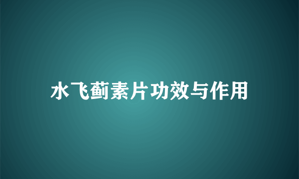 水飞蓟素片功效与作用