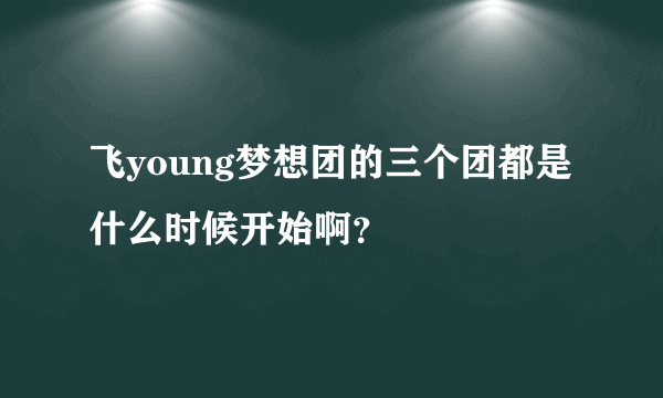 飞young梦想团的三个团都是什么时候开始啊？