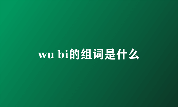 wu bi的组词是什么